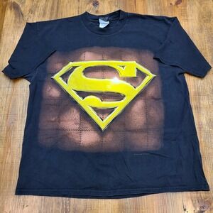 Vintage 1997 Superman DC Comics Black T-Shirt Size XL 90s Superhero